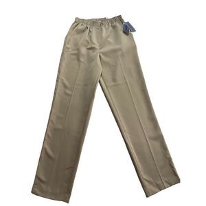 ALIA WOVEN 8R MICROFIBER PULL-ON KHAKI PANTS NWT